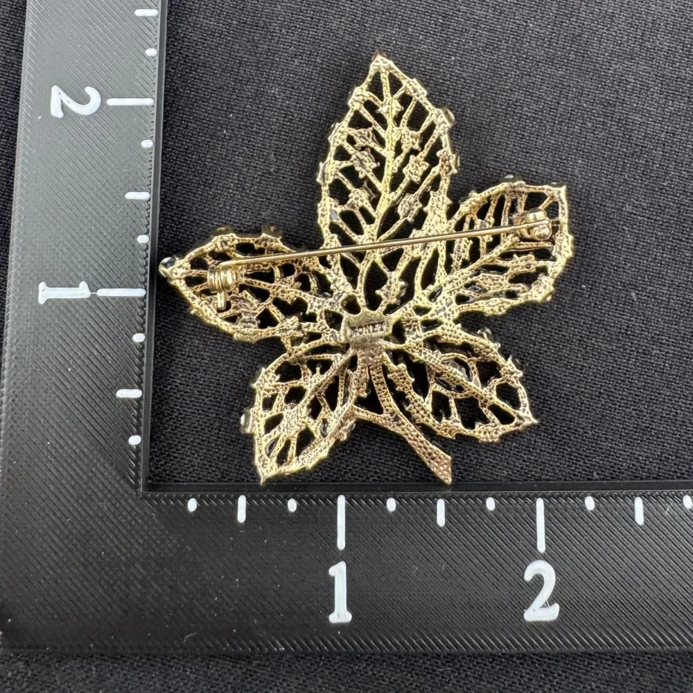 Vintage Brooch Lot Monet JJ Signed Rhinestone Pearl Flower Butterfly Leaf READ